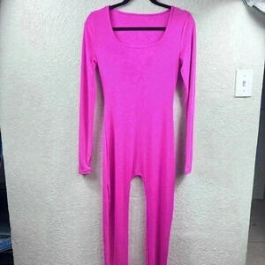 Hot Pink Long-sleeve Bodysuit